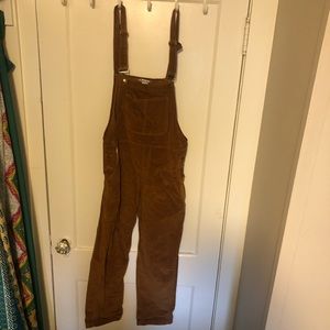 Brown corduroy overalls